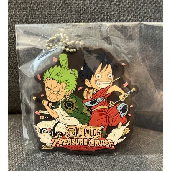 One Piece Treasure Cruise Rubber Keychain Monkey D Luffy Zoro Brand New No Box - Picture 1 of 2